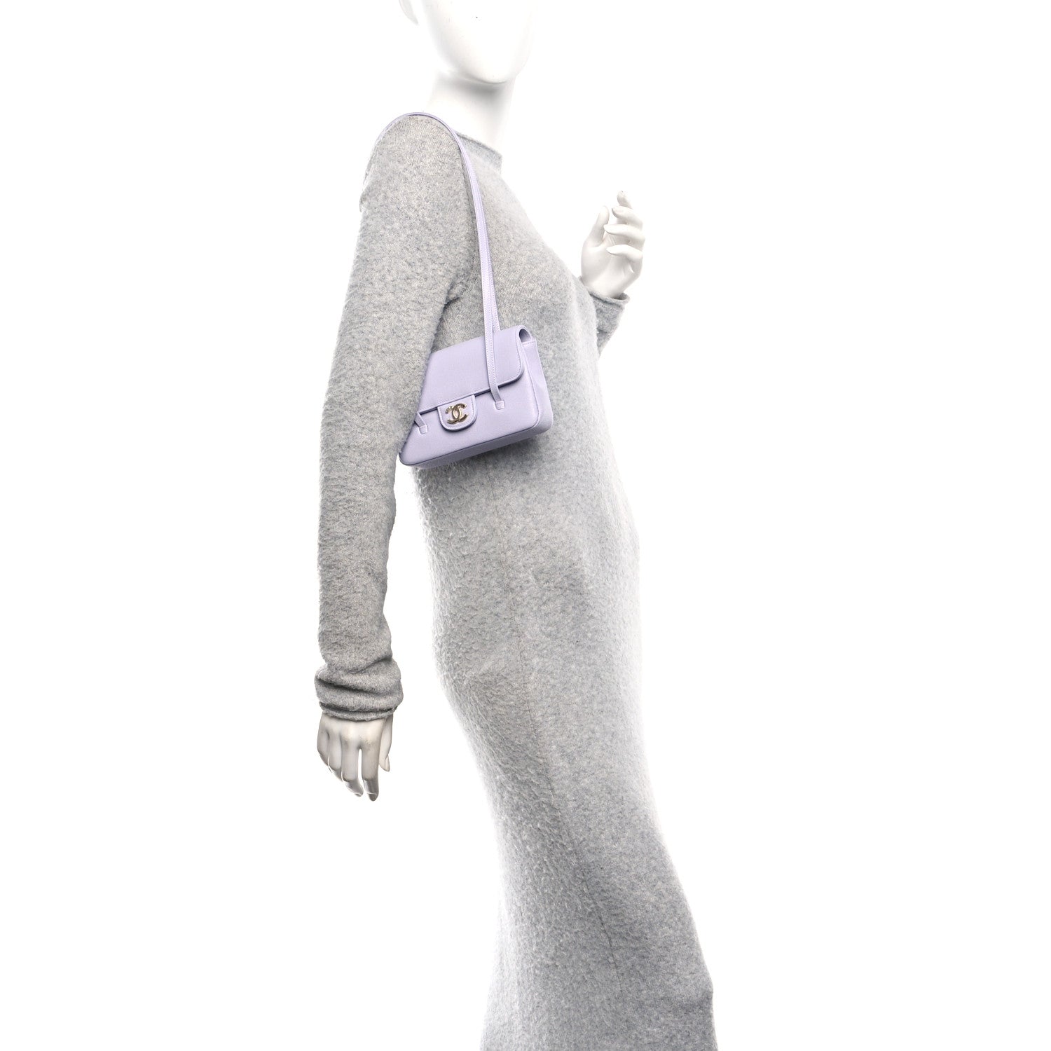 Chanel Shiny Caviar Mini Preppy Coco Shoulder Bag Purple 2 of 11