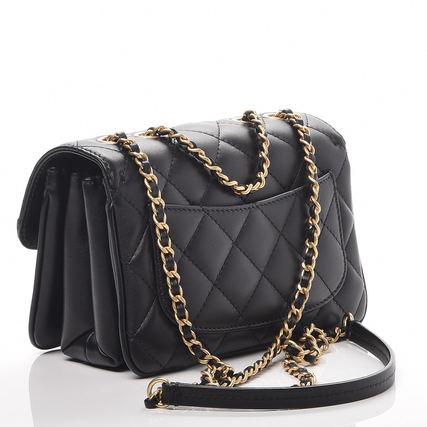 Lambskin Quilted Small Coco Vintage Flap Black