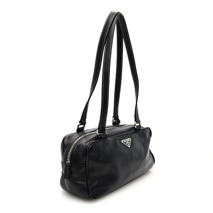 Prada Vitello Heavy Push Lock Pocket Shoulder Bag Black 3 of 9