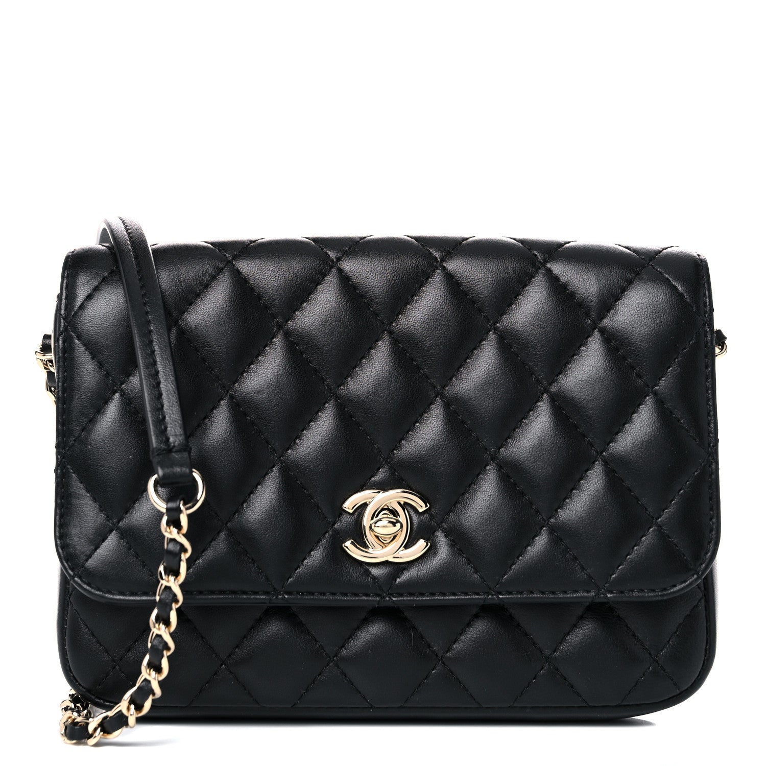 Chanel Lambskin Quilted Side Packs Black 1 of 14