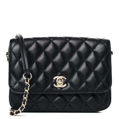 Chanel Lambskin Quilted Side Packs Black 1 of 14