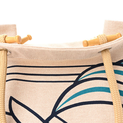 Hermes H Canvas Quadrige Beach Bag Bleu Jaune Rose 14 of 19