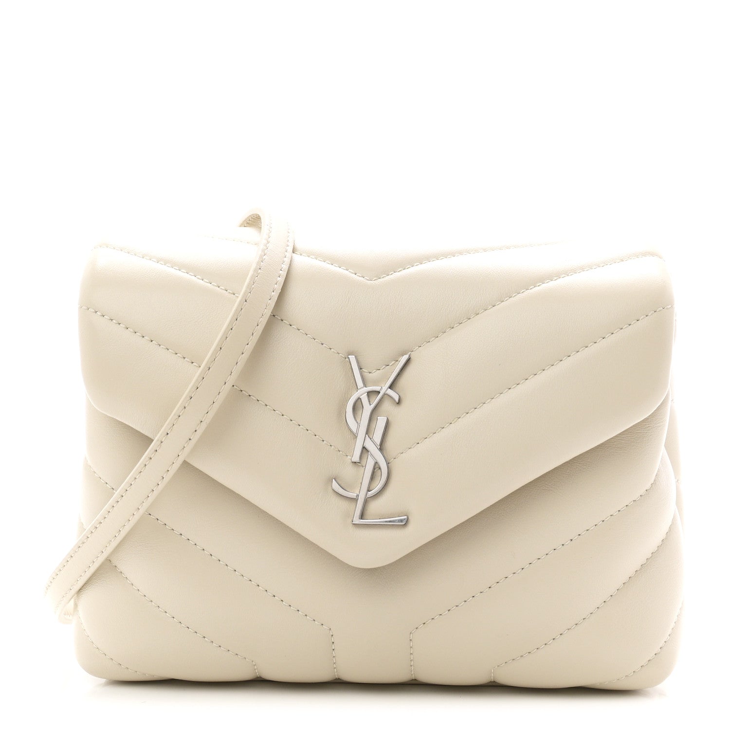 Saint Laurent Calfskin Y Quilted Monogram Toy Loulou Satchel Ivory 1 of 11