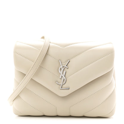 Saint Laurent Calfskin Y Quilted Monogram Toy Loulou Satchel Ivory 1 of 11