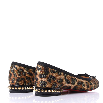 Christian Louboutin Lurex Leopard La Massine Flats 37 Black Gold 4 of 9