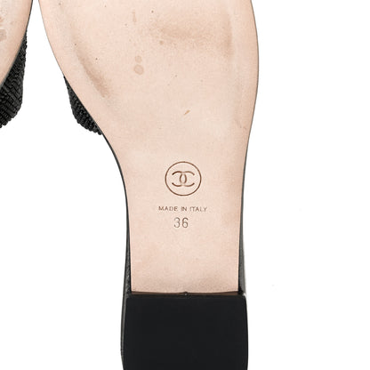 Chanel Pearl Embroidery CC Mules 36 Black 8 of 11