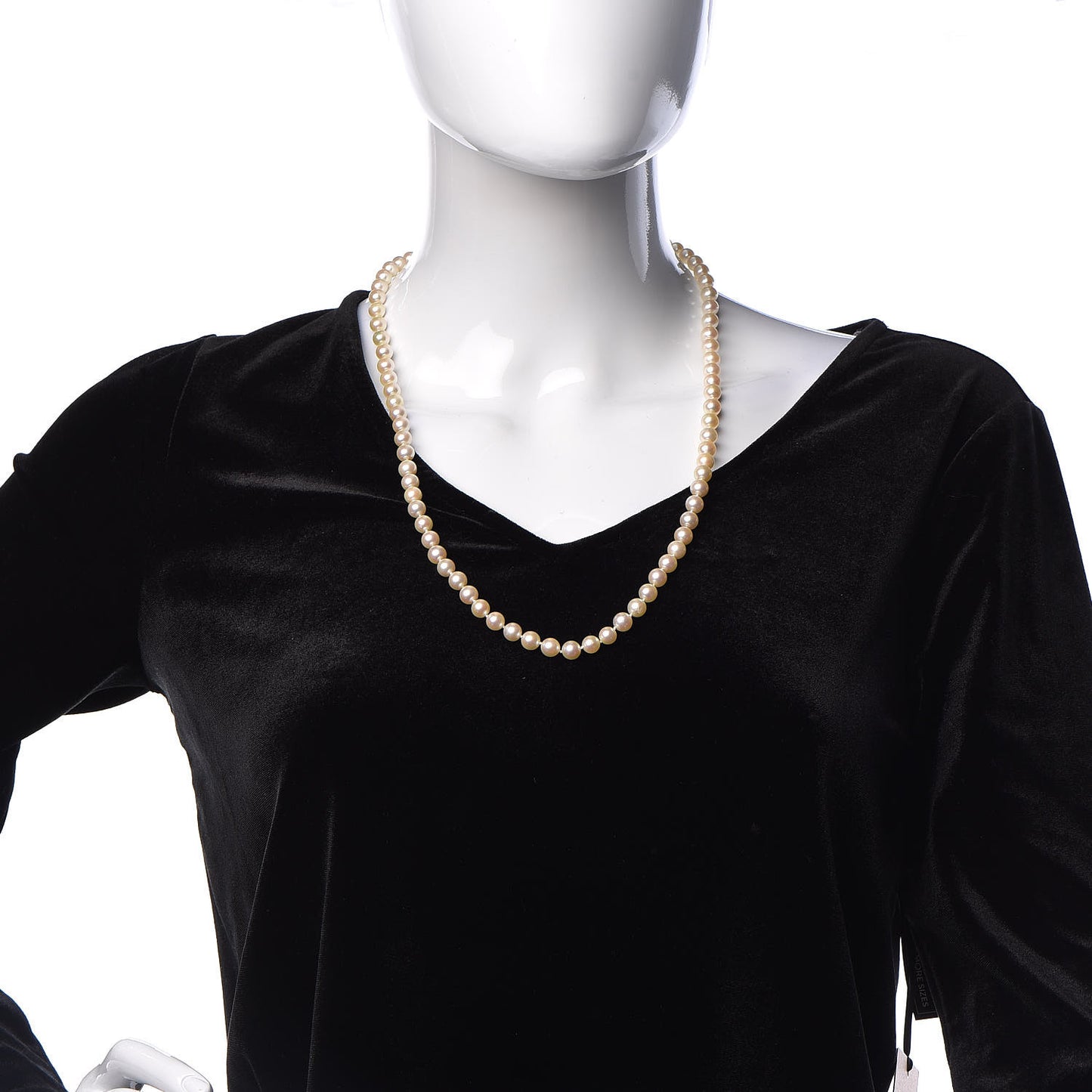 18K Yellow Gold Akoya Pearl 7-7.5mm Strand Necklace 24"