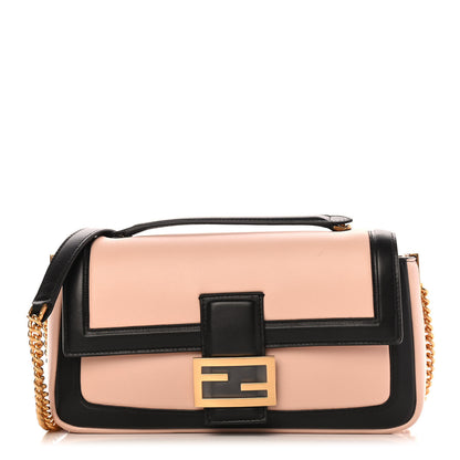 Fendi Nappa Apolo Bi-Color Chain Baguette Rosa Quarzo Black 1 of 9