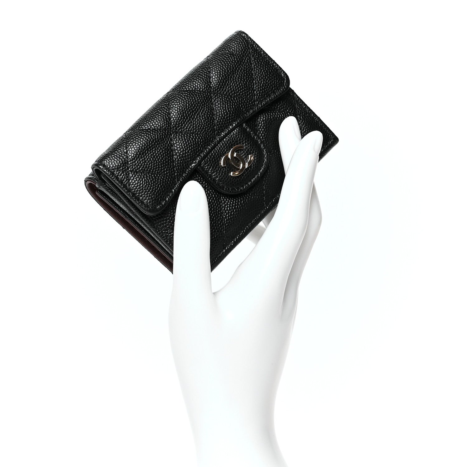 Chanel Caviar Quilted Compact Flap Wallet Black 2 of 9