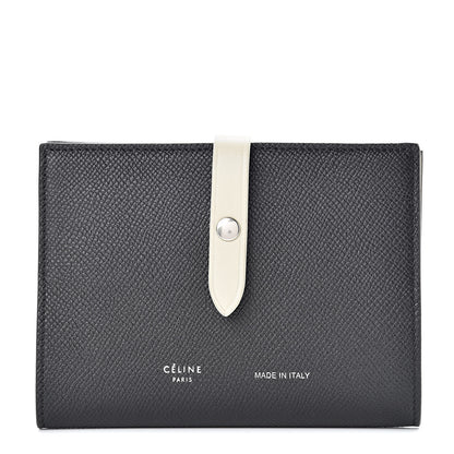 Celine Grained Calfskin Strap Passport Cover Black Chalk 1 of 9