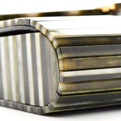 Saint Laurent Plexiglass Monogram Vicky Minaudiere Clutch Green Multicolor 9 of 10