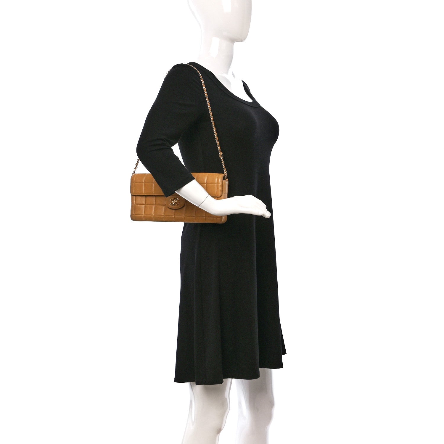 Chanel Lambskin East West Chocolate Bar Flap Beige 2 of 9