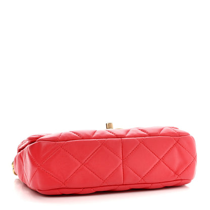 Chanel Lambskin Quilted Small Lacquered Chain Flap Red 4 of 10