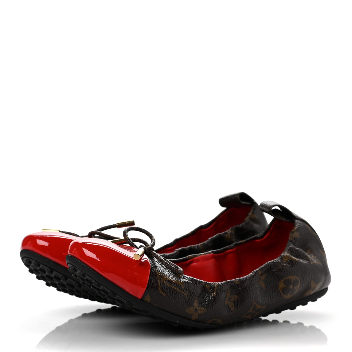 Monogram Patent Flirty Ballerina Flats 38 Coquelicot