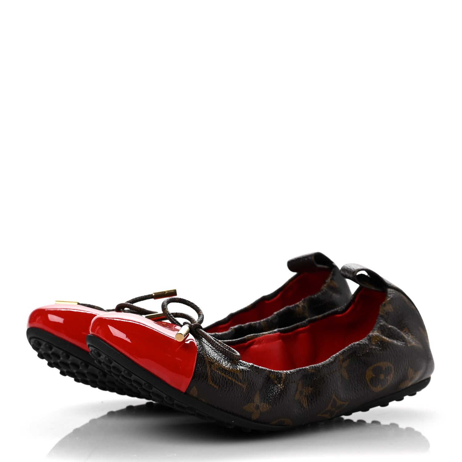 Louis Vuitton Monogram Patent Flirty Ballerina Flats 38 Coquelicot 3 of 7