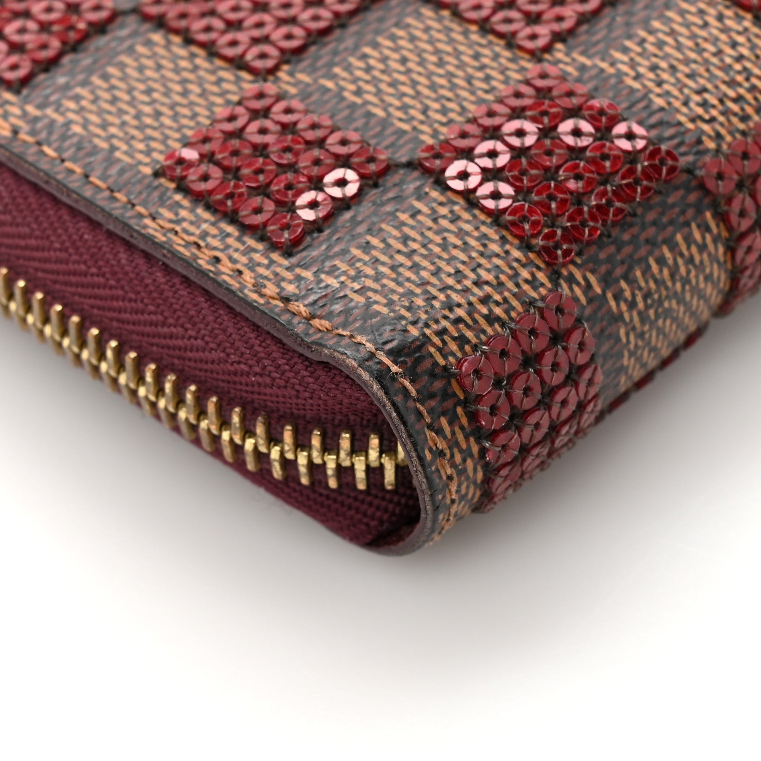 Louis Vuitton Damier Paillettes Zippy Wallet Red 10 of 12