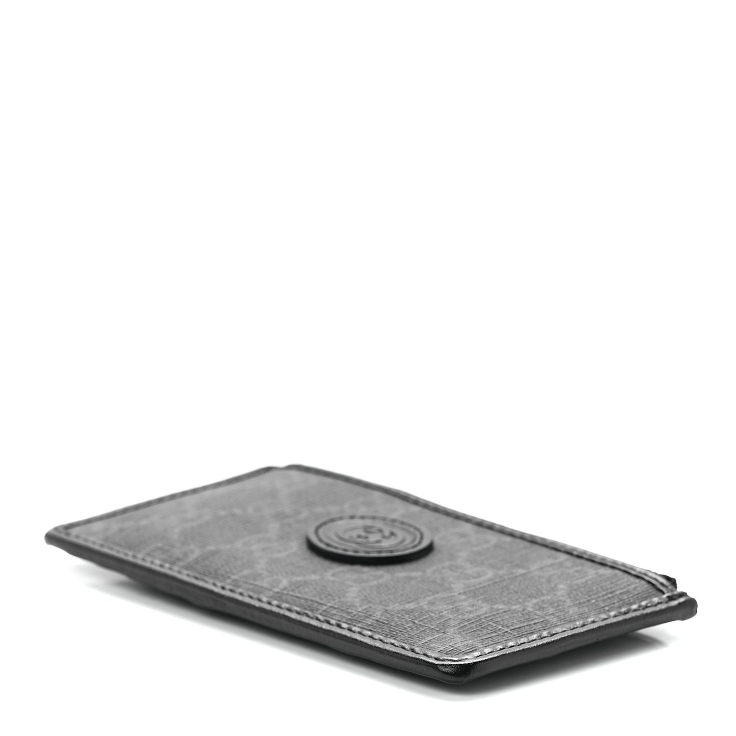 GG Supreme Monogram Azalea Calfskin Retro Interlocking G Coin Case Card Holder Black