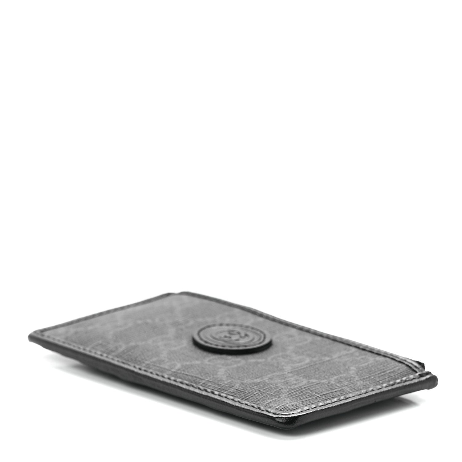 Gucci GG Supreme Monogram Azalea Calfskin Retro Interlocking G Coin Case Card Holder Black 8 of 11