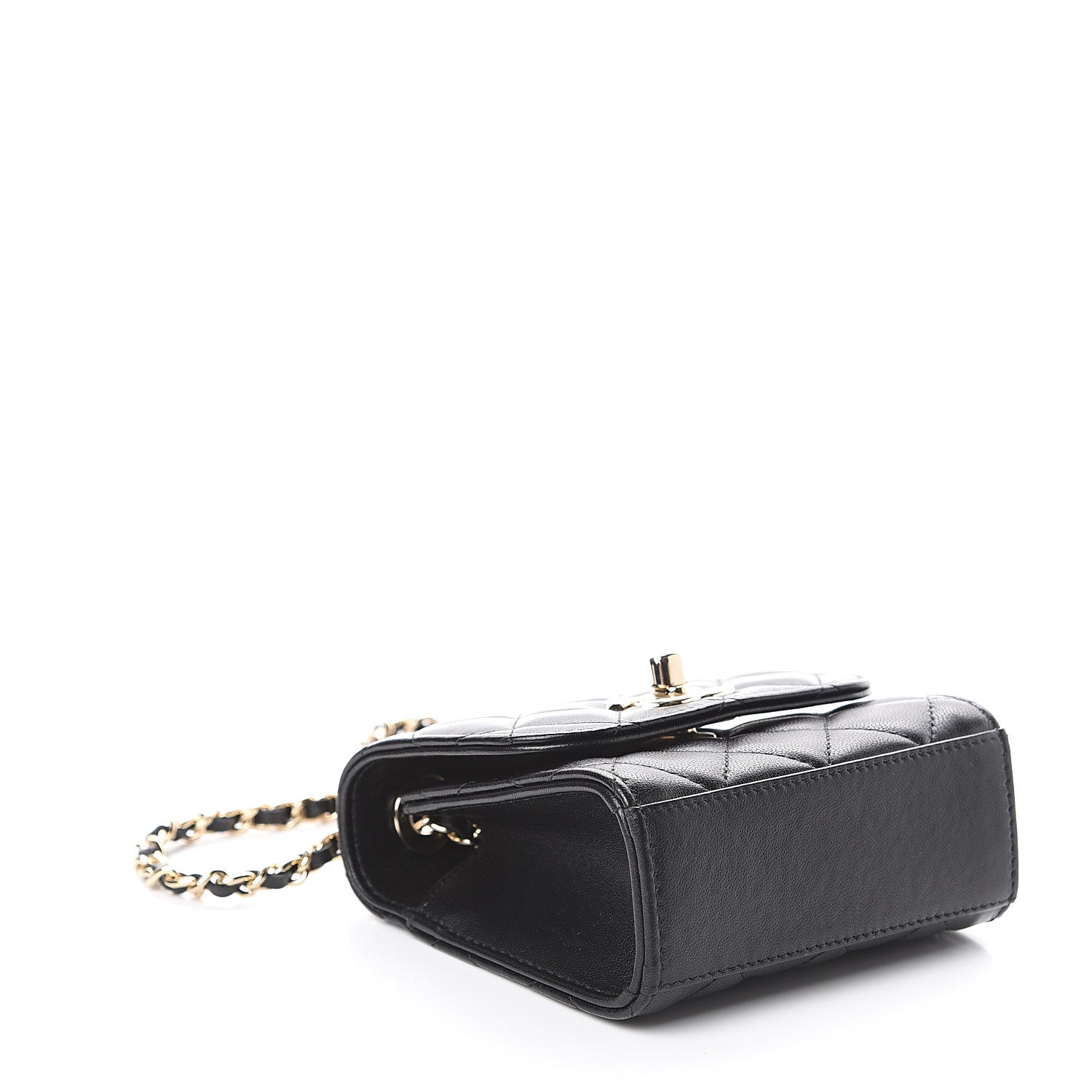 Chanel Lambskin Quilted Mini Trendy CC Chain Wallet Black 3 of 9