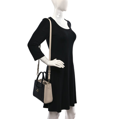 Chanel Grained Calfskin Mini Bi-Color Neo Executive Shopper Tote Black Beige 2 of 10