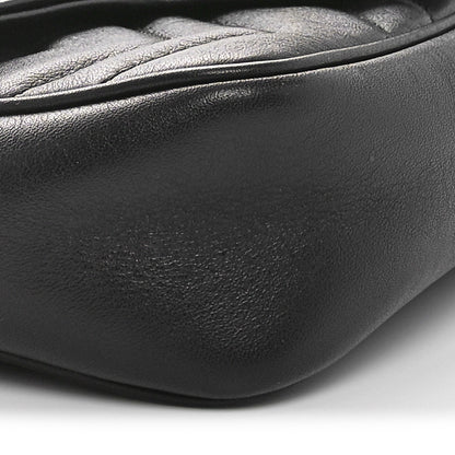 Gucci Calfskin Matelasse Super Mini GG Marmont Shoulder Bag Black 9 of 10