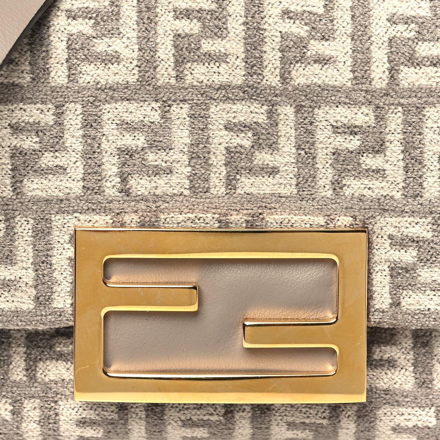 Fendi Chenille Vitello Micro FF Phone Baguette Tortora 8 of 11