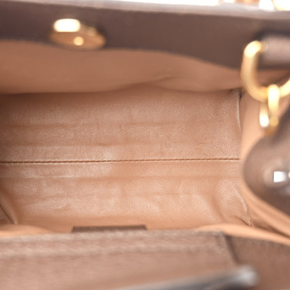 Gucci Monogram Jumbo GG Textured Dollar Calfskin Mini Diana Tote Bag Camel Ebony New Acero 5 of 10