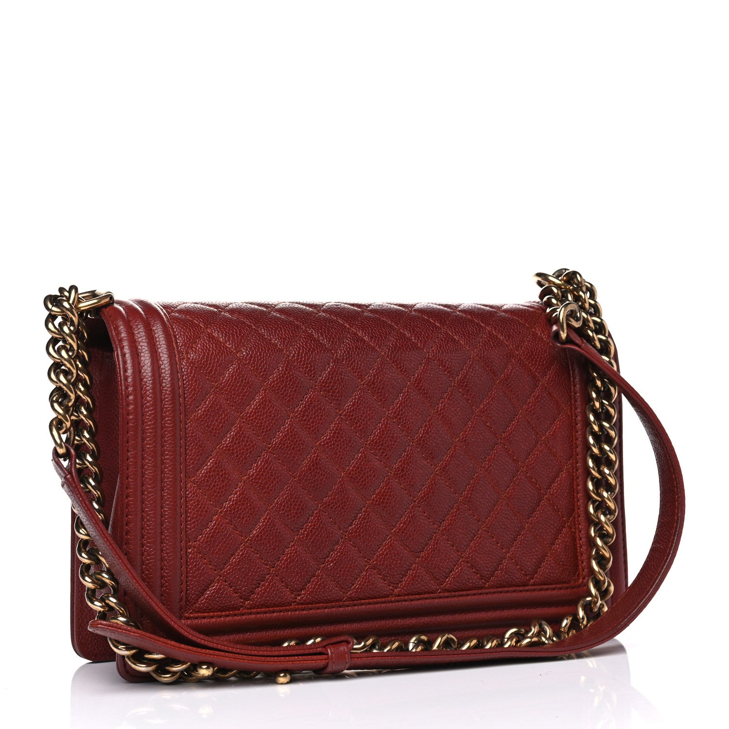 Chanel Caviar Quilted New Medium Boy Flap Dark Red 2 of 5
