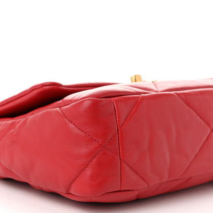 Chanel Goatskin Quilted Medium Chanel 19 Flap Red 9 of 11