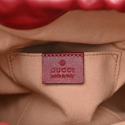 Gucci Azalea Sakai Calfskin Horsebit 1955 Drawstring Bucket Bag New Cherry Red 6 of 11