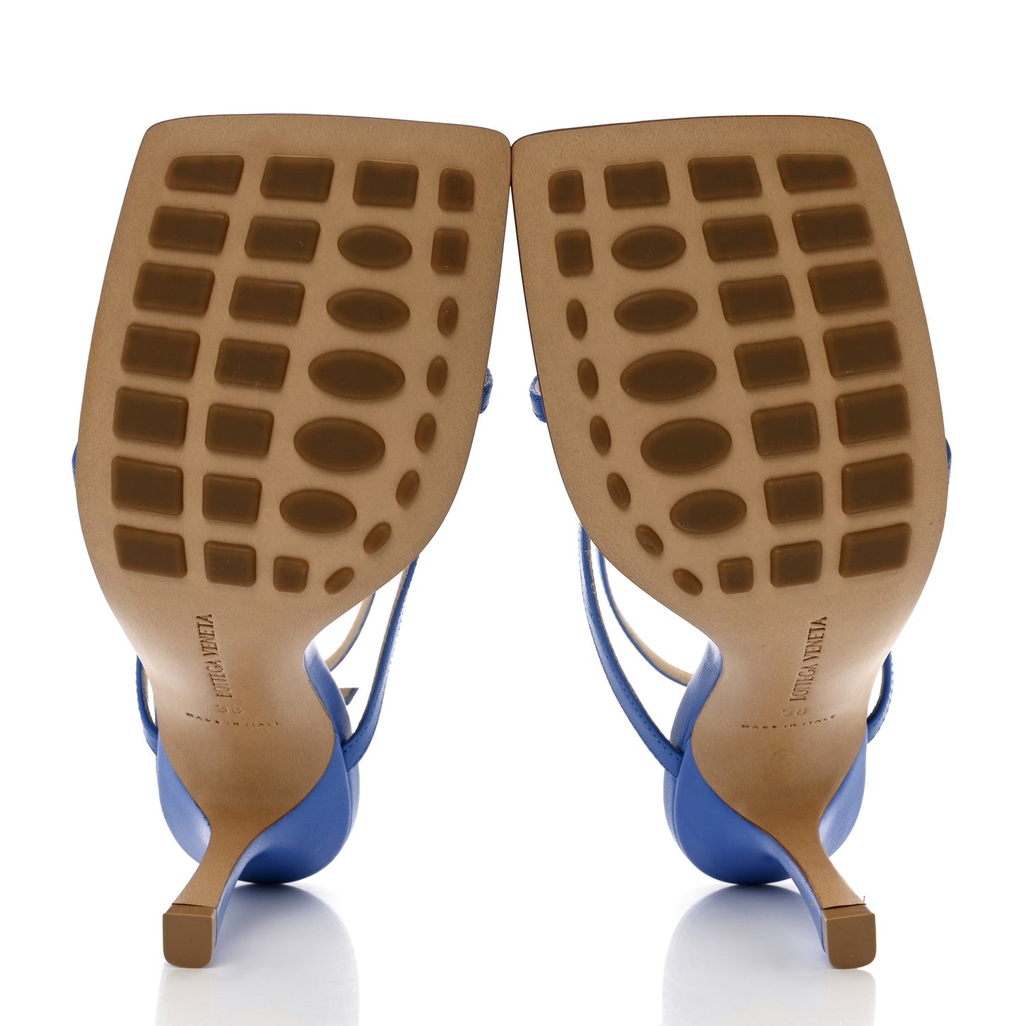 Lambskin Stretch Multi Strap 90mm Sandals 38 Aquarium