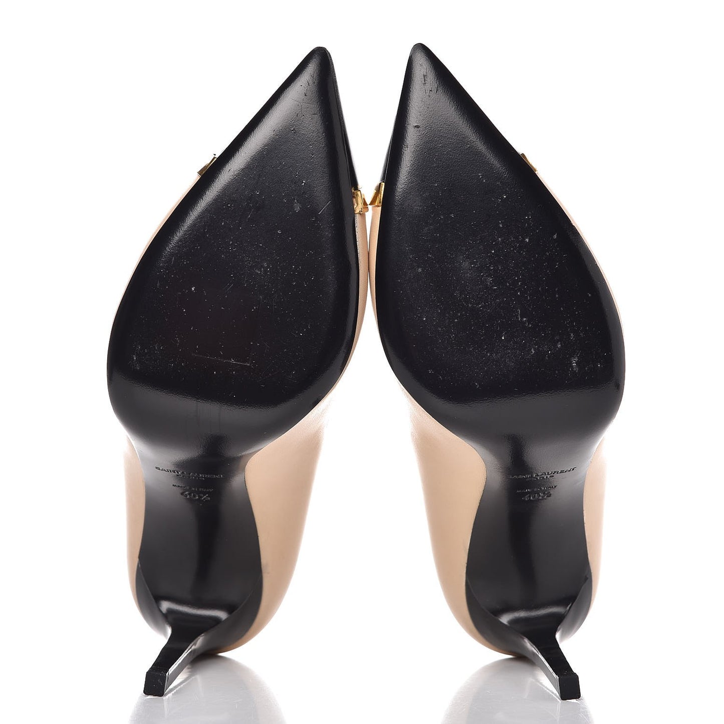 Mat Glossy Nappa Cap Toe Paris 105 Pumps 40.5 Nude Powder Black