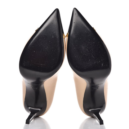 Saint Laurent Mat Glossy Nappa Cap Toe Paris 105 Pumps 40.5 Nude Powder Black 7 of 13