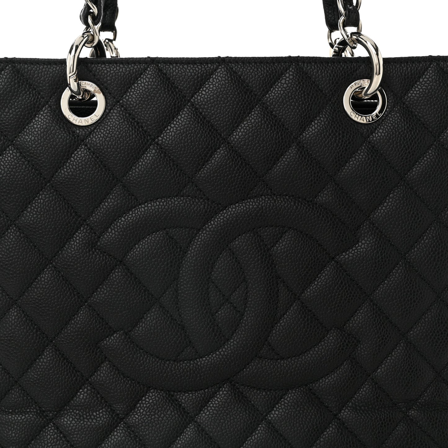 Caviar Quilted Grand Shopping Tote GST Black