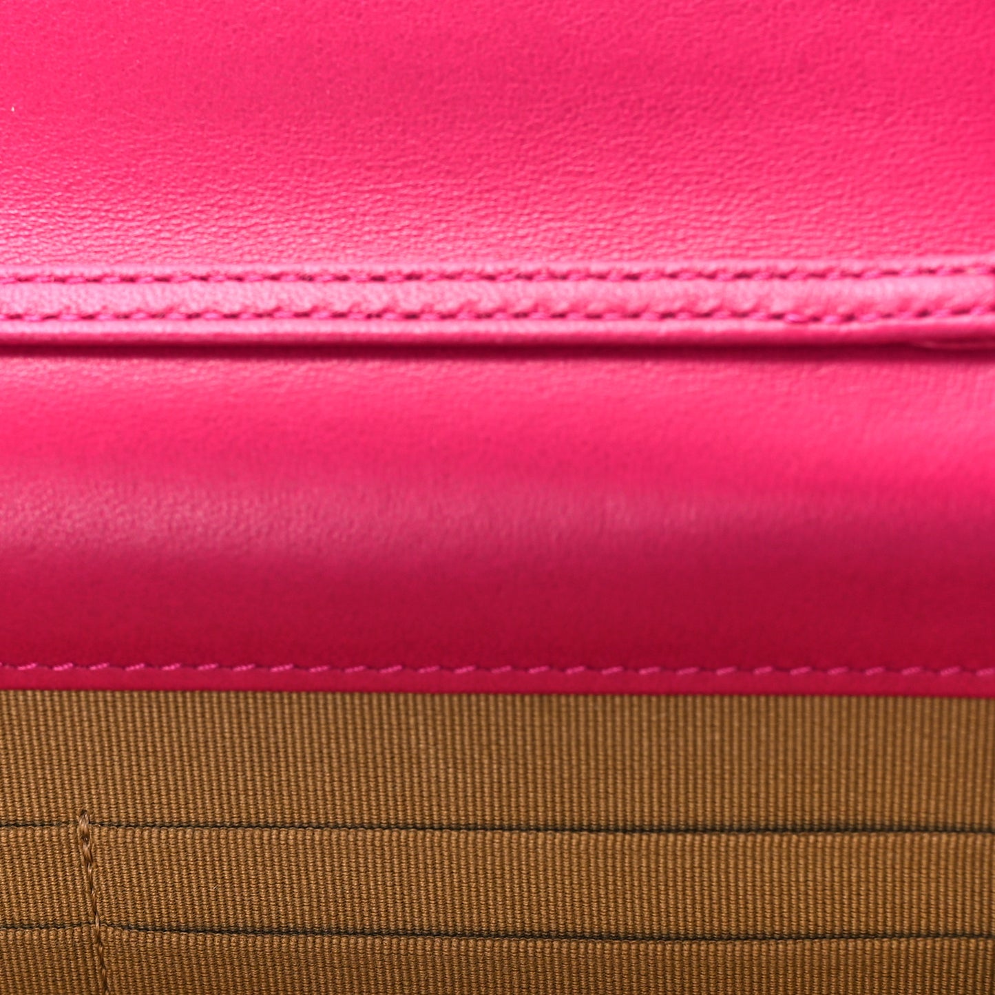 Lambskin Quilted CC Pearl Crush Wallet on Chain WOC Dark Pink