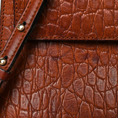Chloe Calfskin Crocodile Embossed Medium Faye Shoulder Bag Mahogany 13 of 15