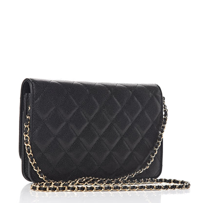 Chanel Caviar Quilted Golden Class Wallet On Chain WOC Black 3 of 11