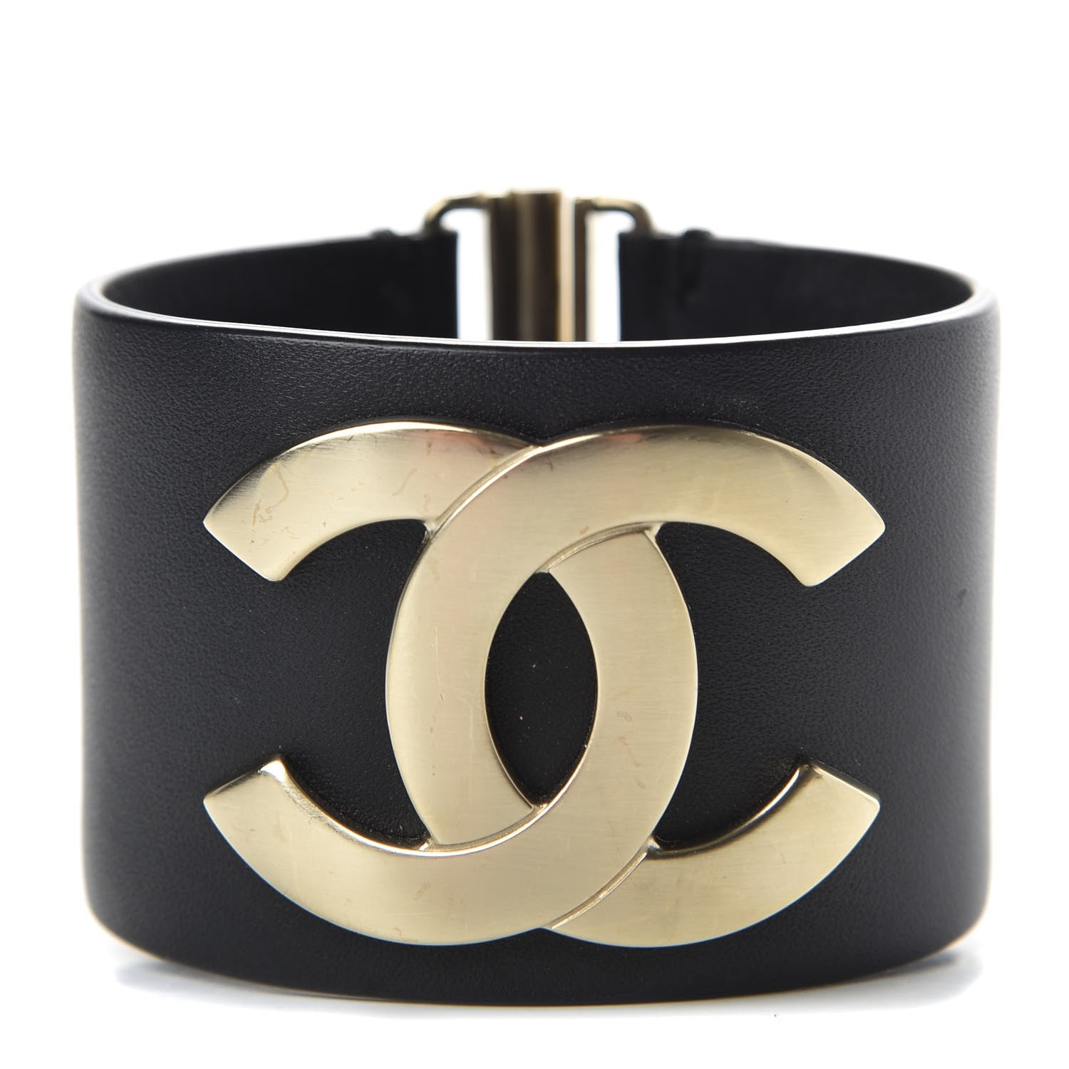 Chanel Calfskin CC Wide Cuff M Black 1 of 6