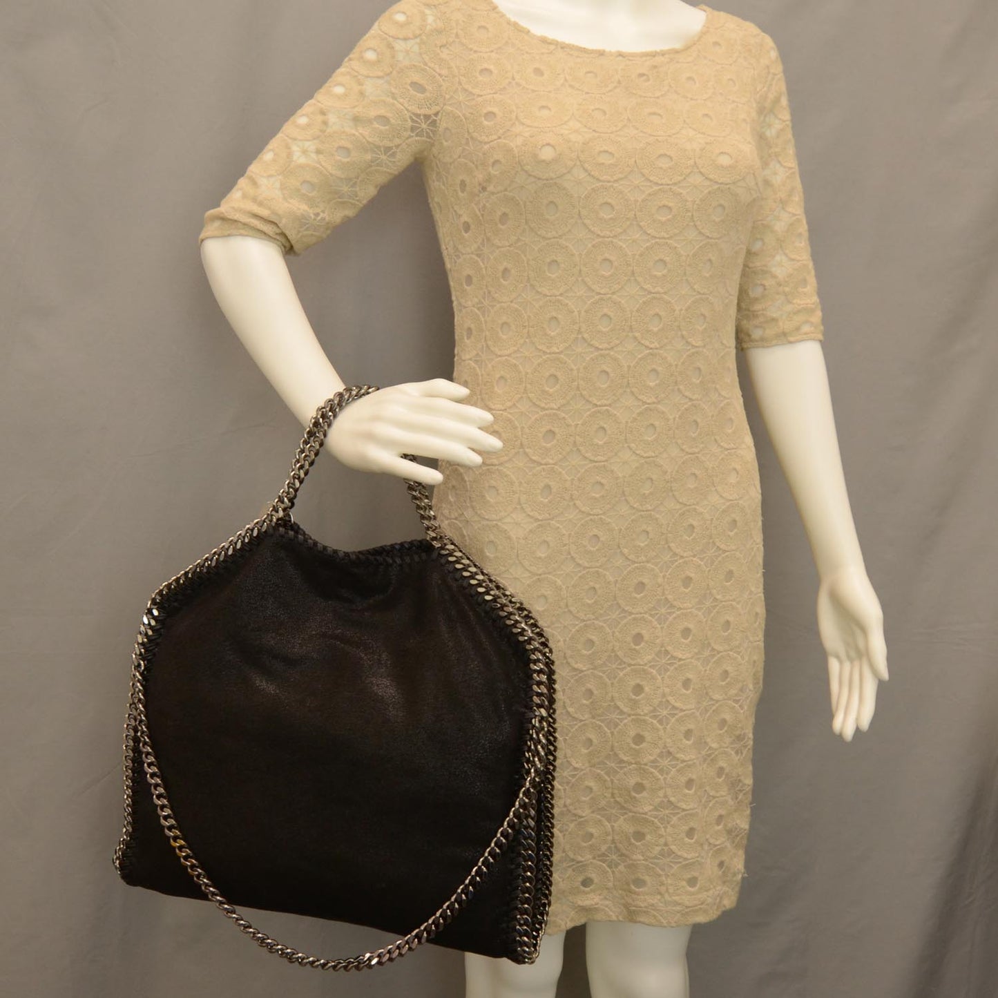 Faux Leather Falabella Tote Black