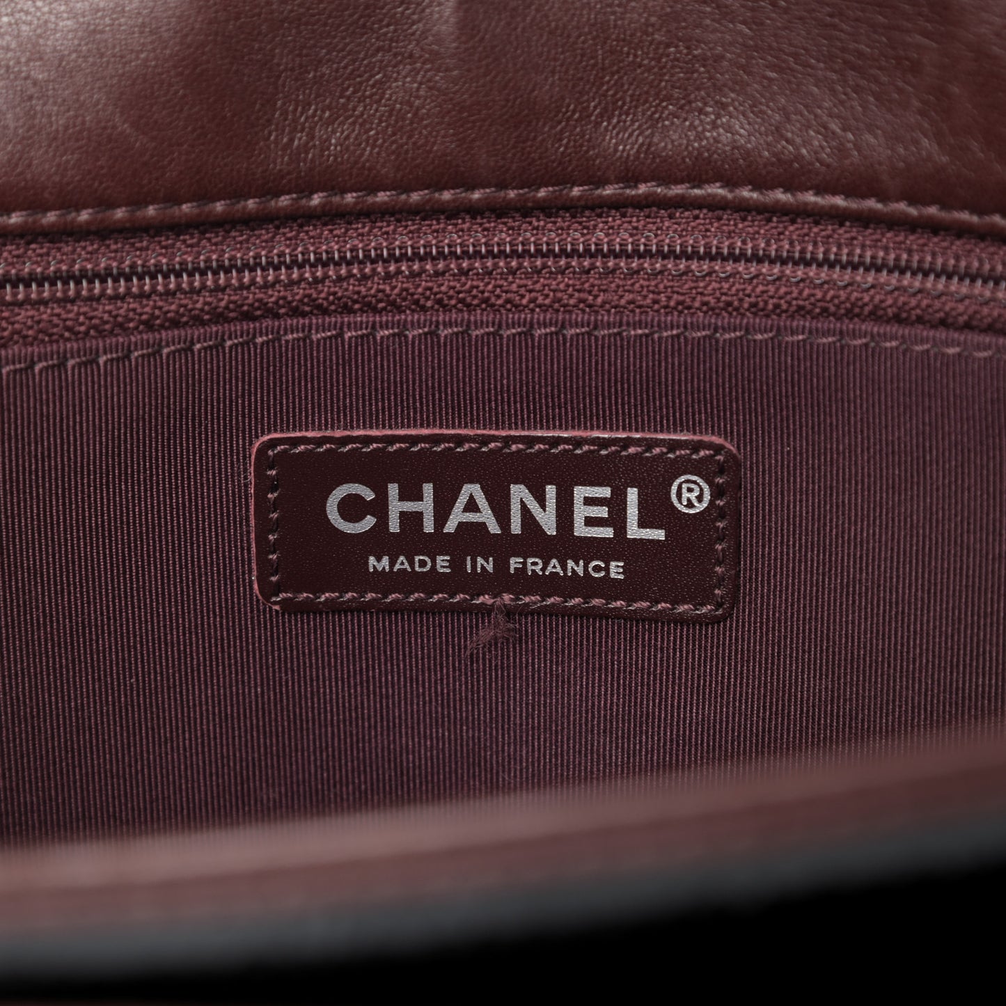 Patent Lambskin Medium Chocolate Bar Flap Black Bordeaux