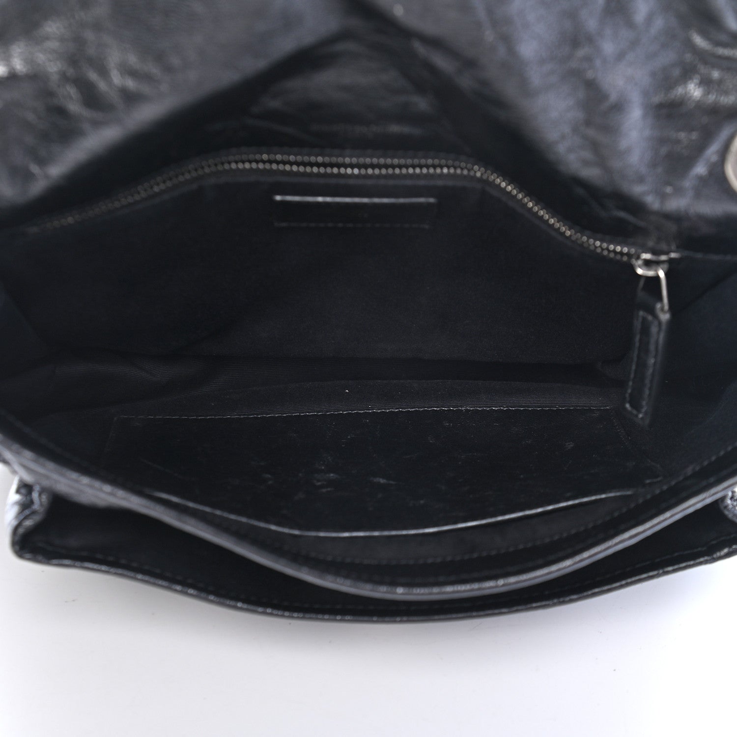 Saint Laurent Crinkled Calfskin Matelasse Monogram Medium Niki Chain Satchel Black 5 of 8