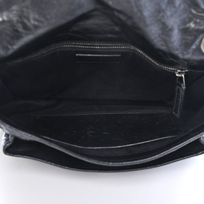 Saint Laurent Crinkled Calfskin Matelasse Monogram Medium Niki Chain Satchel Black 5 of 8