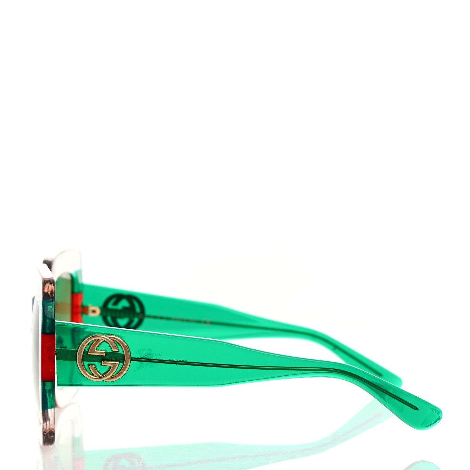 Gucci Square Web Frame GG0178S Sunglasses Green Red 3 of 7