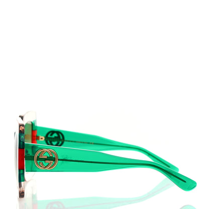 Gucci Square Web Frame GG0178S Sunglasses Green Red 3 of 7