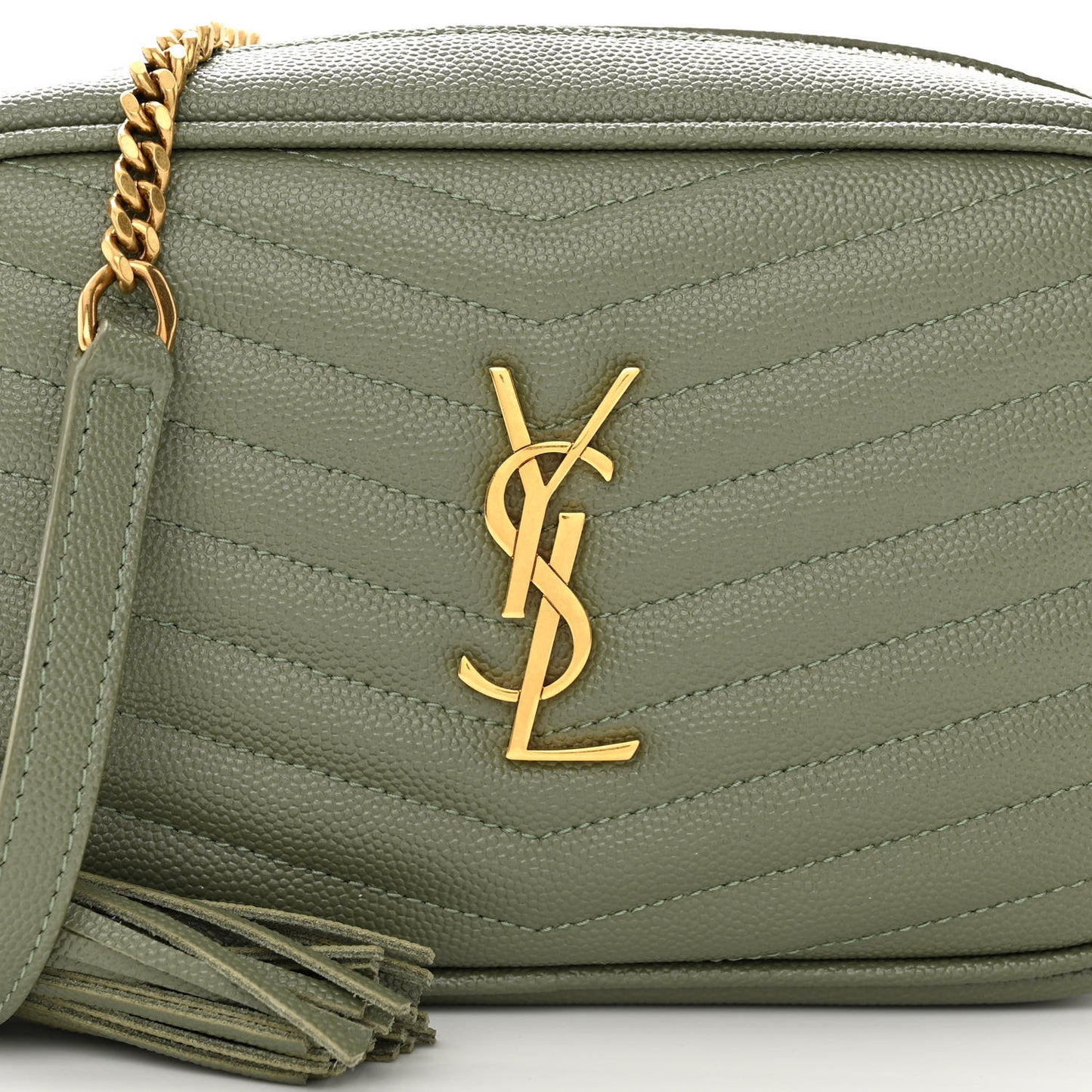 Grain De Poudre Matelasse Monogram Mini Lou Camera Bag Light Sage