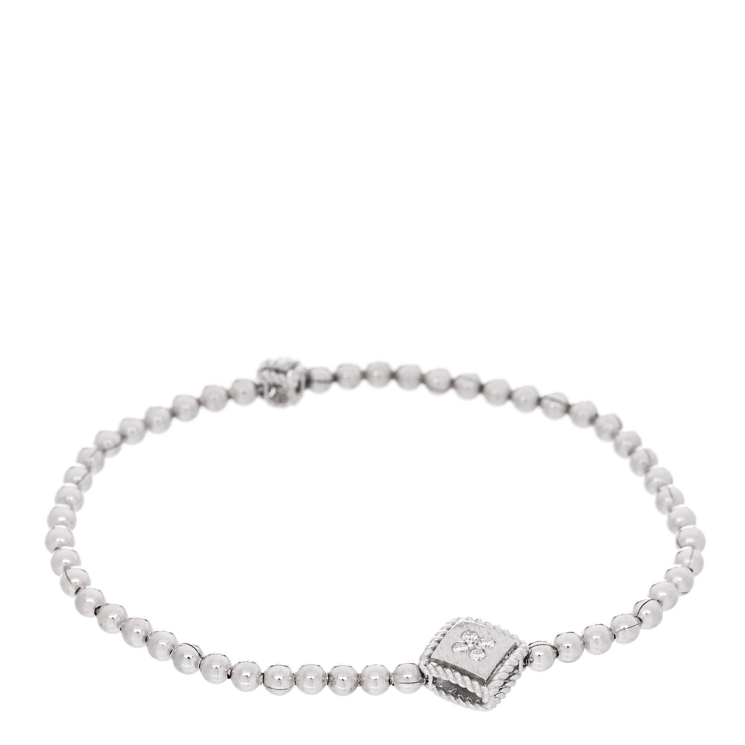 Roberto Coin 18K White Gold Diamond Palazzo Ducale Station Stretch Bracelet 1 of 3