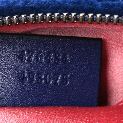 Gucci Velvet Matelasse GG Marmont Belt Bag 75 30 Cobalt Blue 7 of 12