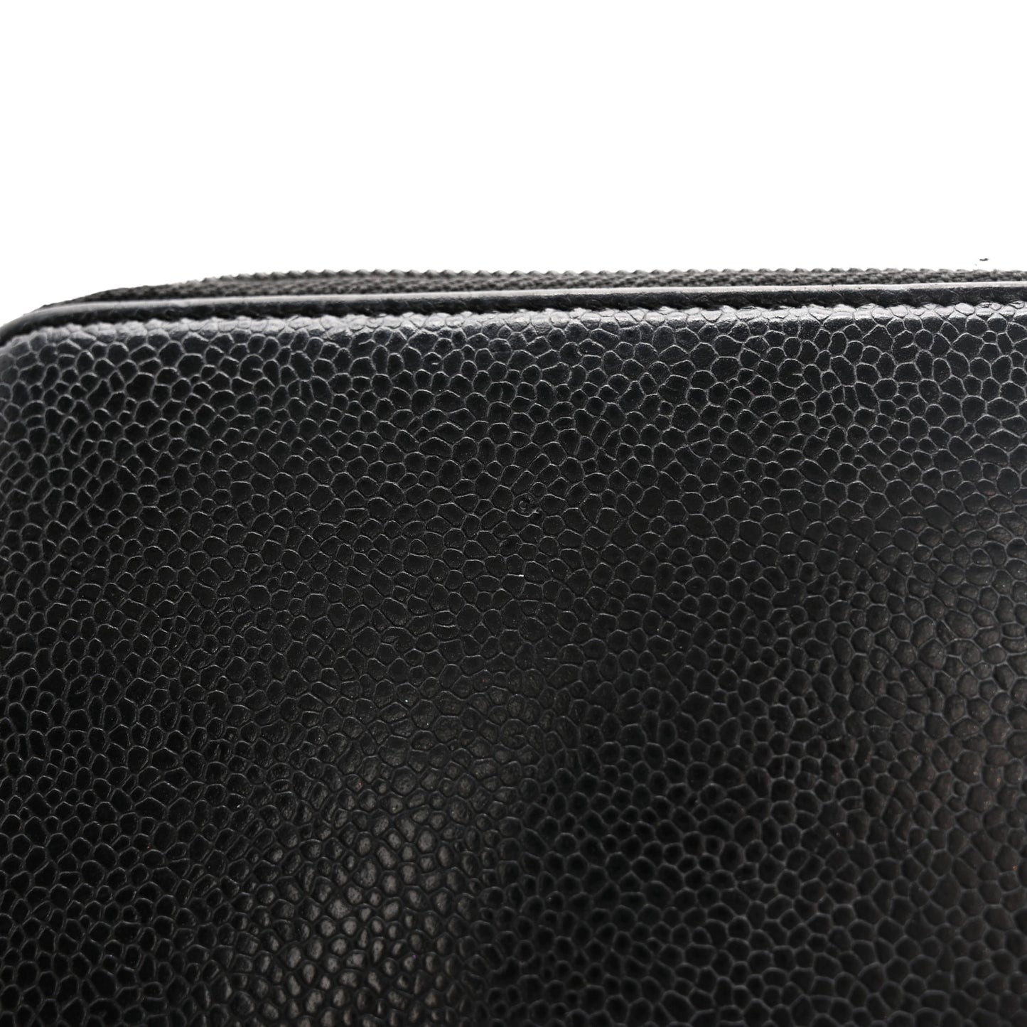 Caviar Large Timeless CC Zip Around Wallet Black