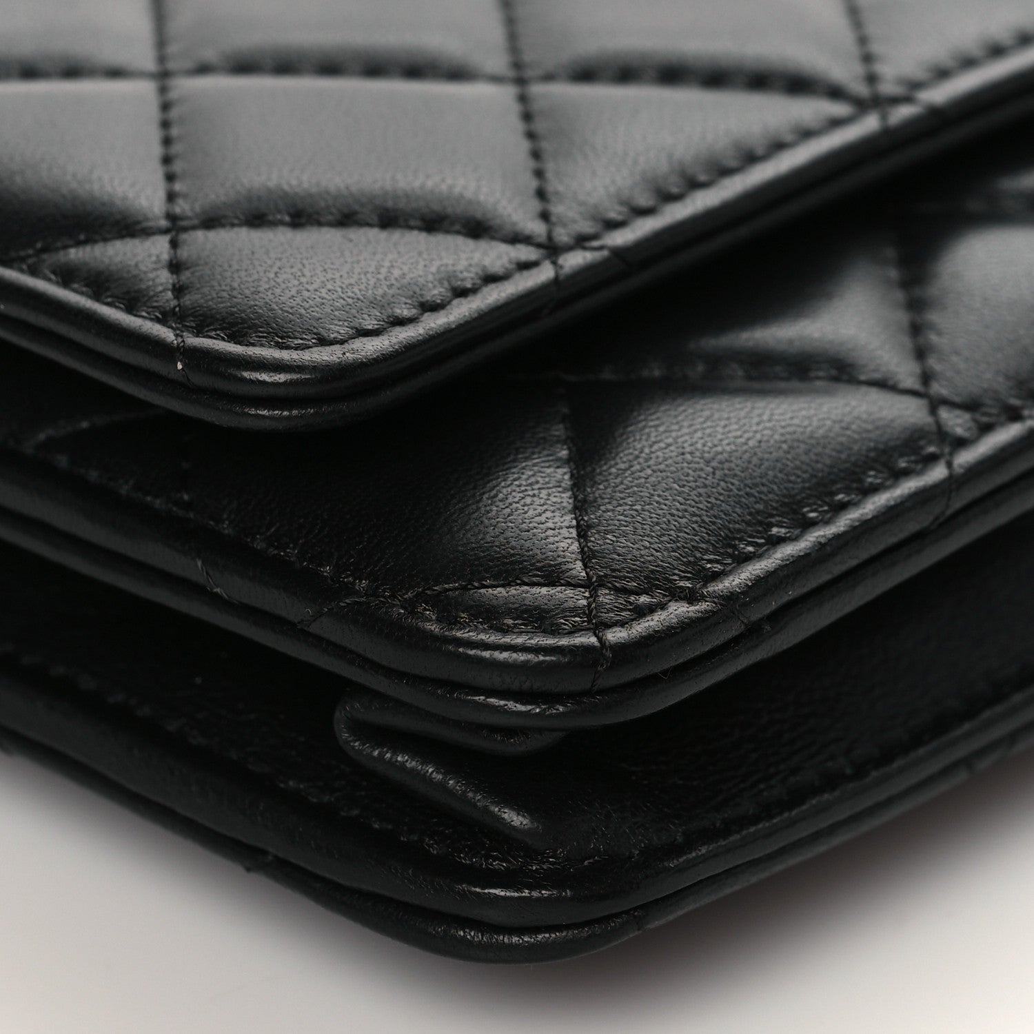 Chanel Lambskin Quilted Wallet On Chain WOC Black 9 of 11