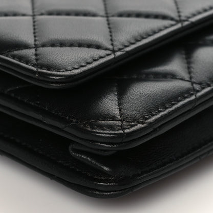 Chanel Lambskin Quilted Wallet On Chain WOC Black 9 of 11